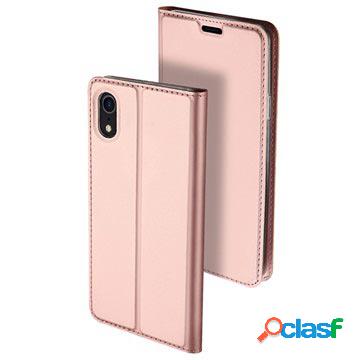 Custodia a Flip Dux Ducis Skin Pro per iPhone XR - Rosa Oro
