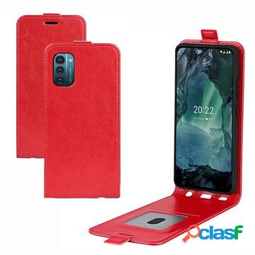 Custodia a Flip Verticale per Nokia G21/G11 - Rossa