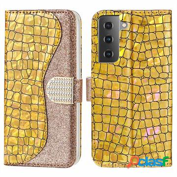 Custodia a Portafoglio Croco Bling per Samsung Galaxy S21 FE