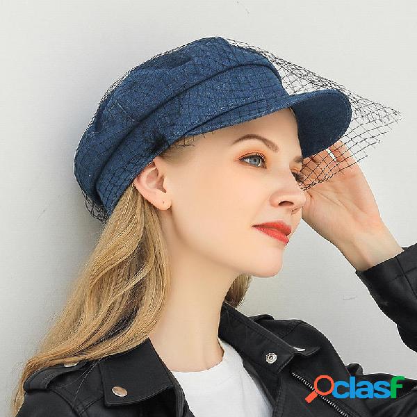 Denim Mesh Navy Cap Berretto con visiera Cappelli piatti