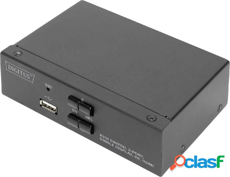 Digitus DS-12870 2+1 Porta Switch KVM HDMI Telecomando,