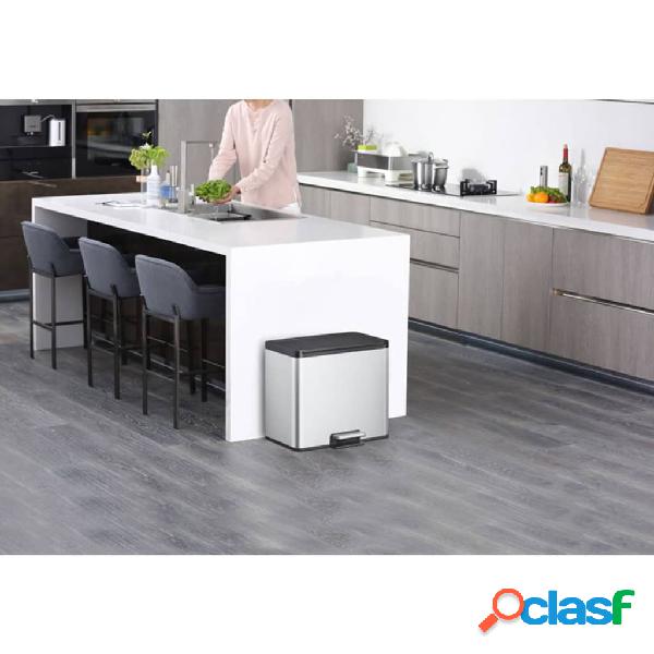 EKO Pattumiera a Pedale Essential 3x9 L Argento Opaco