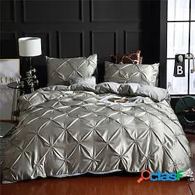 Embroidery Home Bedding Duvet Cover Sets Silky Satin For