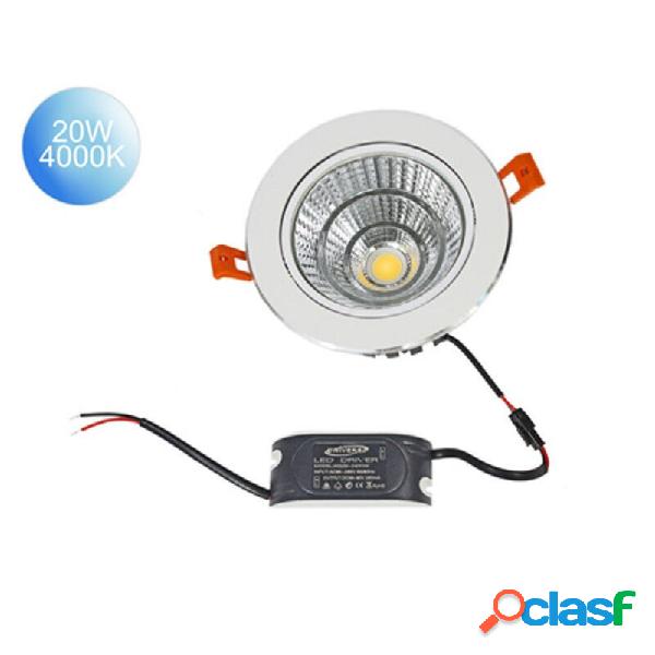 FARETTO INCASSO LED COB 20 W LUCE FREDDA CALDA NATURALE