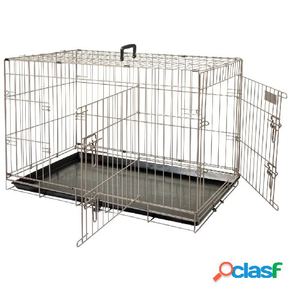 FLAMINGO 421666 Pet Crate "Ebo" Metallic Brown 61x43x50 cm