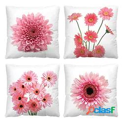 Fodera per cuscino doppio lato floreale rosso 4pc morbido