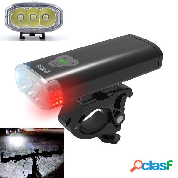 GUIDATO + COB T6 Luce anteriore per bici 4000 mAh Powerbank