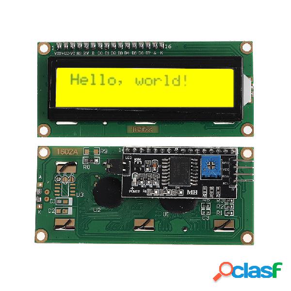 Geekcreit® IIC/I2C 1602 Giallo Verde Retroilluminazione LCD