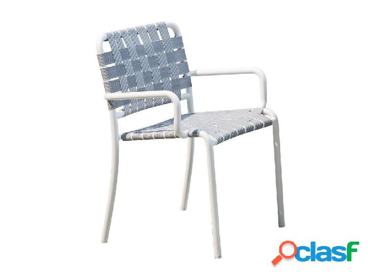 Gervasoni Inout 824 Sedia PVC Grigio/Struttura Bianco