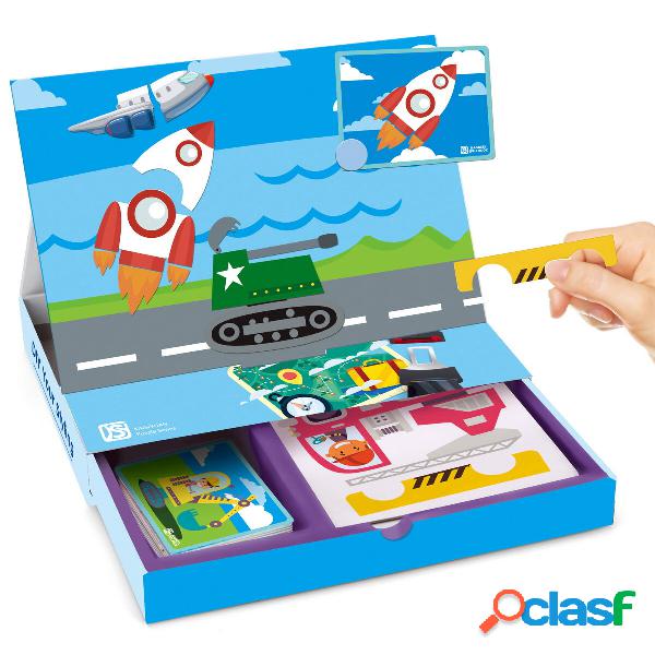 Giocattoli per auto multiple Puzzle magnetico Scatola Libro