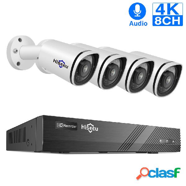 Hiseeu 4K 8MP 8CH NVR POE IP Sorveglianza di sicurezza