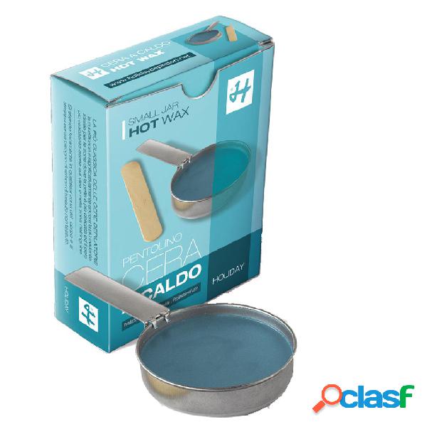 Holiday cera a caldo con pentolino 120 ml azzurro