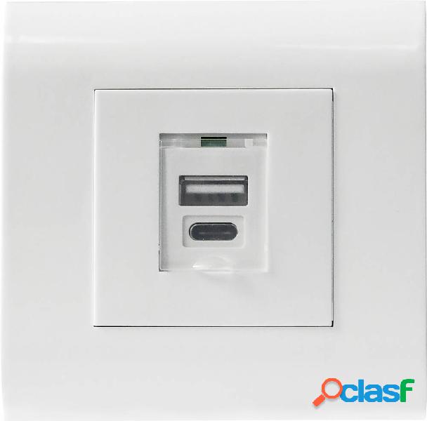 Intellinet 772228 2 vie Presa di ricarica USB IP20 Bianco