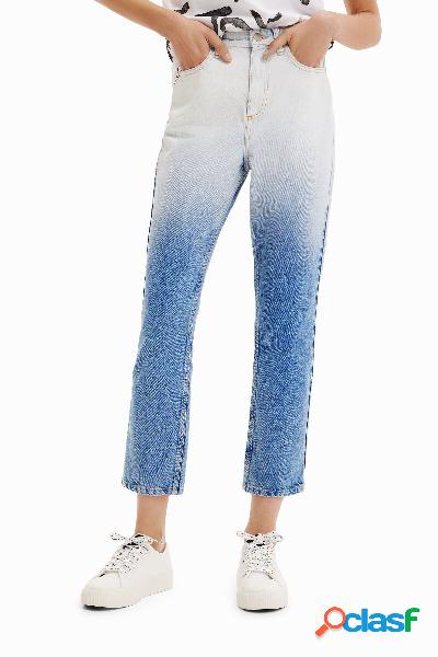 Jeans dritti cropped sfumati