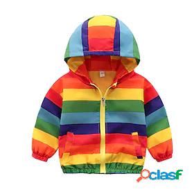 Kids Boys Trench Coat Rainbow Rainbow Color Block Active /