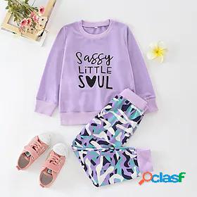 Kids Girls' Sweatshirt Pants Clothing Set Long Sleeve 2