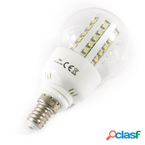 LAMPADINA LED CON 60SMD E27 E14 9W LUNGA DURATA - LUCE CALDA