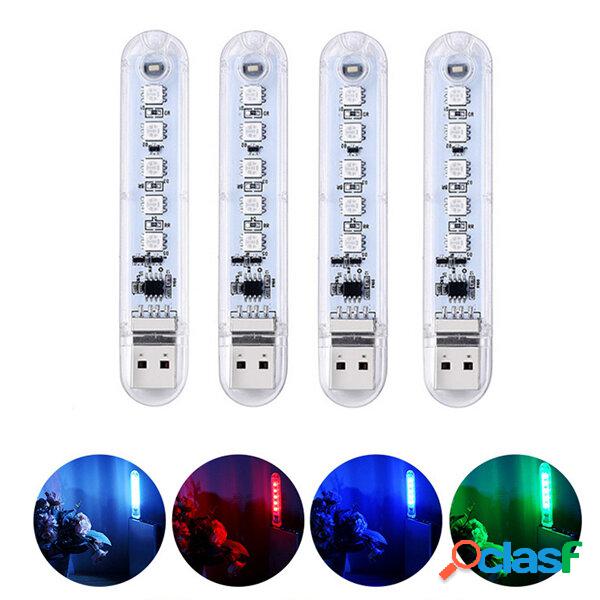 LUSTREON Mini USB 2W SMD5050 RGB 5 LED campeggio Luce