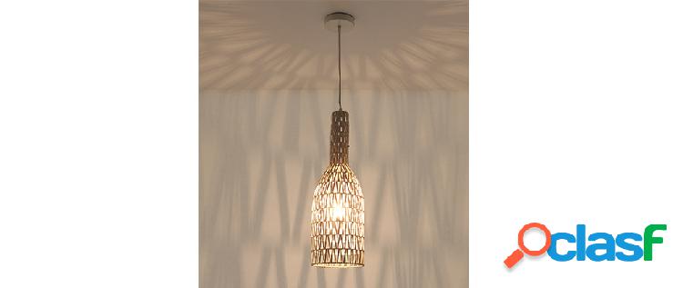 Lampada a sospensione design in rattan bianco D19 cm PHILAE