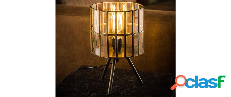 Lampada da tavolo industriale su piedi in metallo bronzo