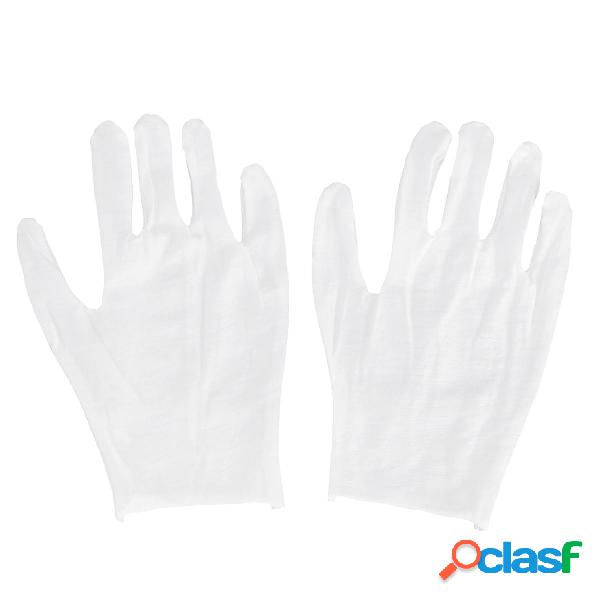 Lavoro 12 paia Guanti Moneta antiscivolo in cotone bianco