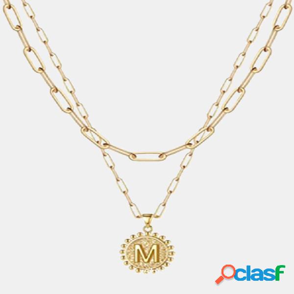 Luxury Layering Paperclip Chain Collana donna 26 iniziali