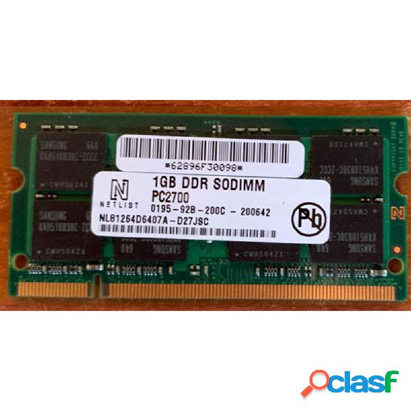 MEMORIA RAM SODIMM 1GB DDR NETLIST PC2700