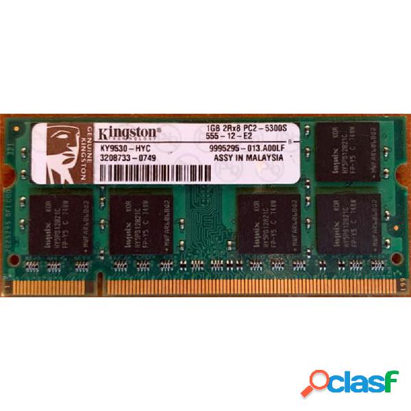 MEMORIA RAM SODIMM 1GB DDR2 KINGSTON PC2-5300S-555-12-E2