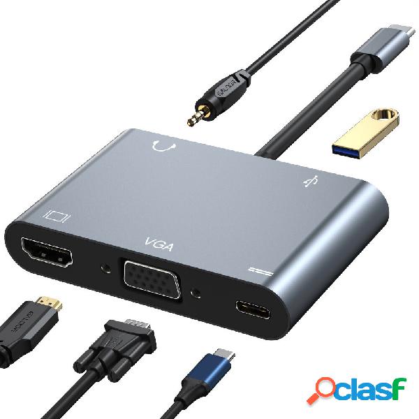 Mechzone 5 in 1 Tipo-C Docking Station USB-C Hub Adapter con