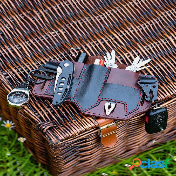 Men Genuine Leather Vintage Multitool EDC Belt Bag Durable