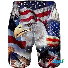 Men's Casual Shorts Mesh Print Chinos Shorts Knee Length