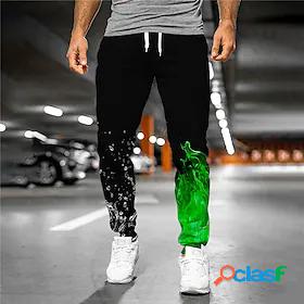 Men's Designer Casual / Sporty 3D Print Drawstring Elastic