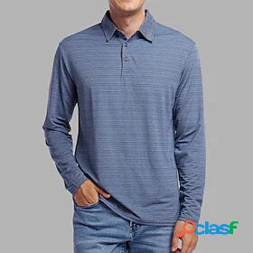 Mens Golf Shirt T shirt Tee Plaid Turndown Button Down