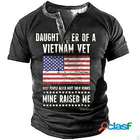 Mens Henley Shirt T shirt Tee Graphic National Flag 3D Print