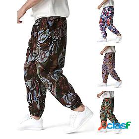 Men's High Waist Yoga Pants Drawstring Pocket Cropped Pants