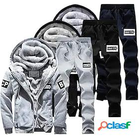 Mens Long Sleeve Tracksuit Full Zip Casual Athleisure Winter
