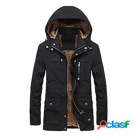 Mens Parka Jacket Coat Fall Winter Business Daily Regular