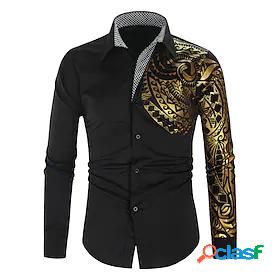 Men's Shirt Graphic Geometry Other Prints Collar Button Down