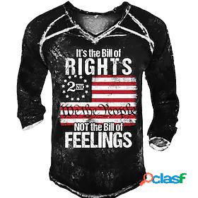 Mens T shirt Tee Graphic National Flag 3D Print V Neck