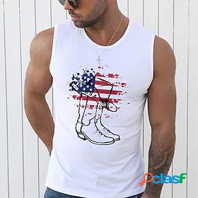 Mens Tank Top Vest Graphic Shoe National Flag Hot Stamping