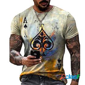 Mens Tee T shirt Tee Shirt Map Graphic Prints Poker 3D Print