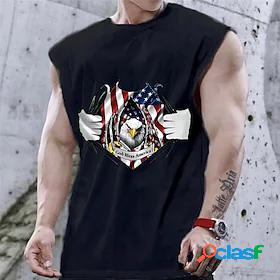 Mens Unisex T shirt Tee Graphic Prints Eagle National Flag