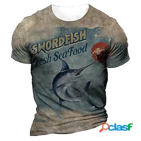 Mens Unisex T shirt Tee Graphic Prints Fish 3D Print Crew