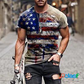 Mens Unisex T shirt Tee Graphic Prints National Flag 3D