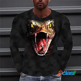 Mens Unisex T shirt Tee Graphic Prints Snake 3D Print Crew