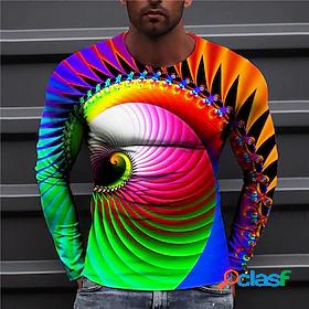 Mens Unisex T shirt Tee Graphic Prints Spiral Stripe 3D