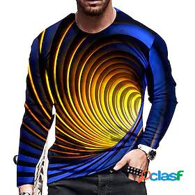 Mens Unisex T shirt Tee Graphic Prints Spiral Stripe 3D