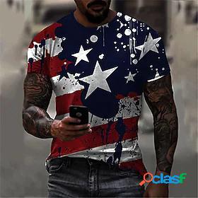 Mens Unisex T shirt Tee Graphic Prints Star National Flag 3D