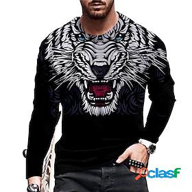 Men's Unisex T shirt Tee Graphic Prints Tiger 3D Print Crew