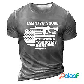 Men's Unisex T shirt Tee Graphic Prints Weapon National Flag